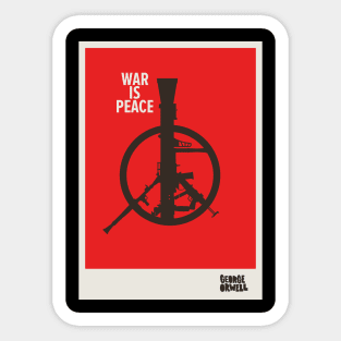 media manipulation, perversion of language, pacifism, freedom and warfare, peace sign Sticker